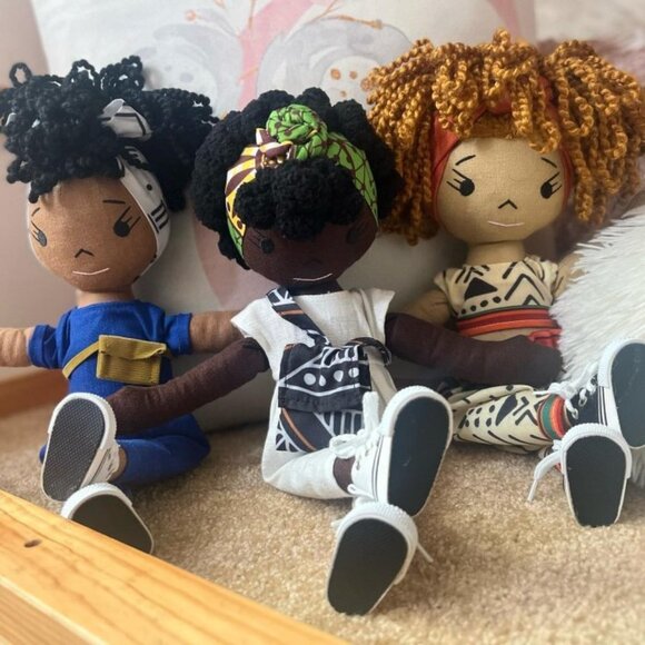 NWT Haperiman Handman Linen Plush African American 14" Doll - Picture 3 of 4